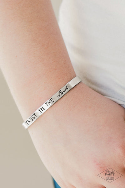 I Put My Trust In You - Paparazzi - Silver “Trust in the Lord” Affirmation Cuff Bracelet