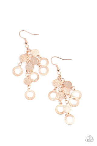 Im Always BRIGHT - Paparazzi - Rose Gold Disc Tassel Earrings