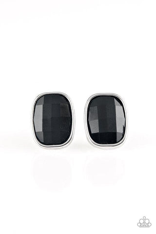 Incredibly Iconic - Paparazzi - Black Faceted Gem Post Earrings