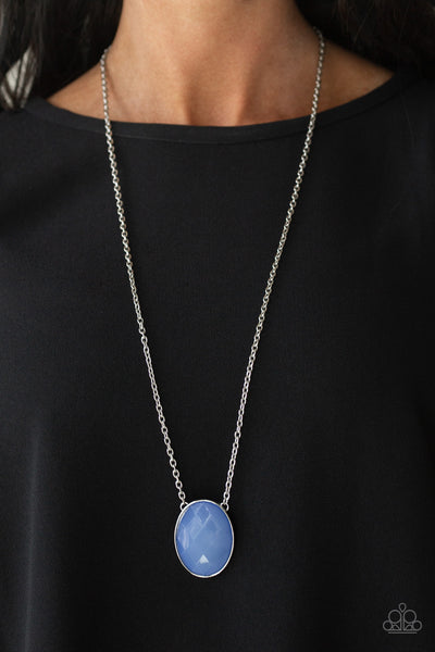 Intensely Illuminated - Paparazzi - Blue Oval Pendant Necklace