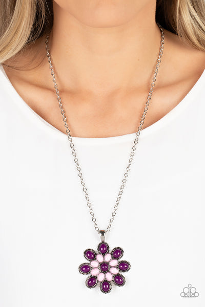 In the MEADOW of Nowhere - Paparazzi - Multi Purple Flower Pendant Necklace
