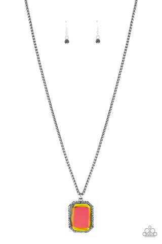 Let Your HEIR Down - Paparazzi - Multi Oil Spill Gunmetal Pendant Necklace