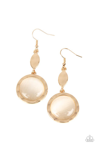 Magically Magnificent - Paparazzi - Gold Moonstone Earrings