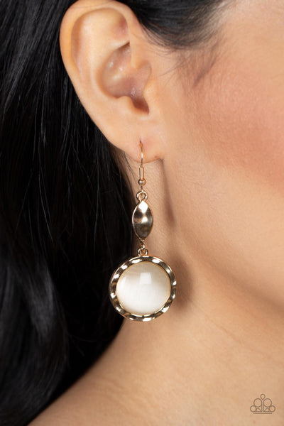 Magically Magnificent - Paparazzi - Gold Moonstone Earrings