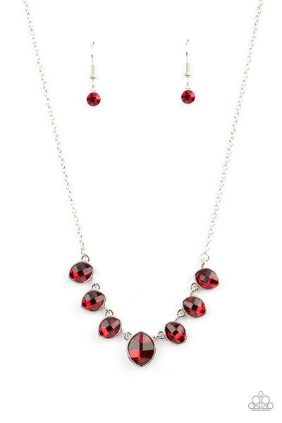 Material Girl Glamour - Paparazzi - Red Rhinestone  Necklace