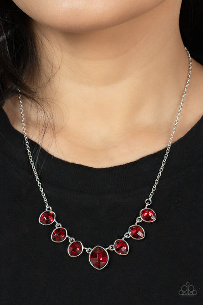 Material Girl Glamour - Paparazzi - Red Rhinestone  Necklace