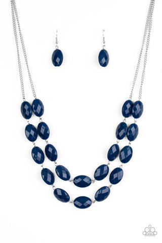 Max Volume - Paparazzi - Blue Oval Bead Layered Necklace