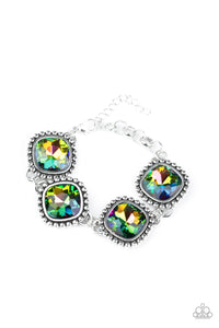 Megawatt - Paparazzi - Multi Oil Spill Rhinestone Clasp Bracelet