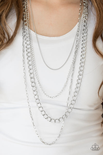 Metro Metal - Paparazzi - Silver Layered Chain Necklace