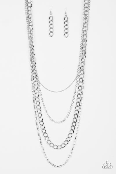 Metro Metal - Paparazzi - Silver Layered Chain Necklace