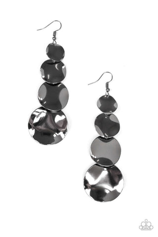 Modern Mecca - Paparazzi - Black Gunmetal Disc Earrings