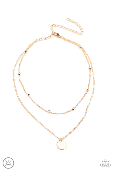 Modestly Minimalist - Paparazzi - Gold Layered Disc Choker Necklace