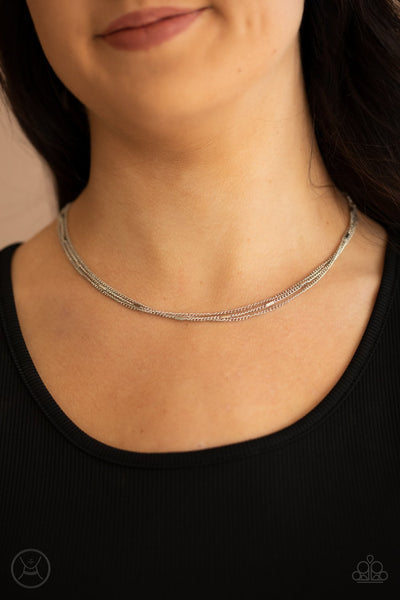 Need I SLAY More - Paparazzi - Silver Bead Chain Choker Necklace