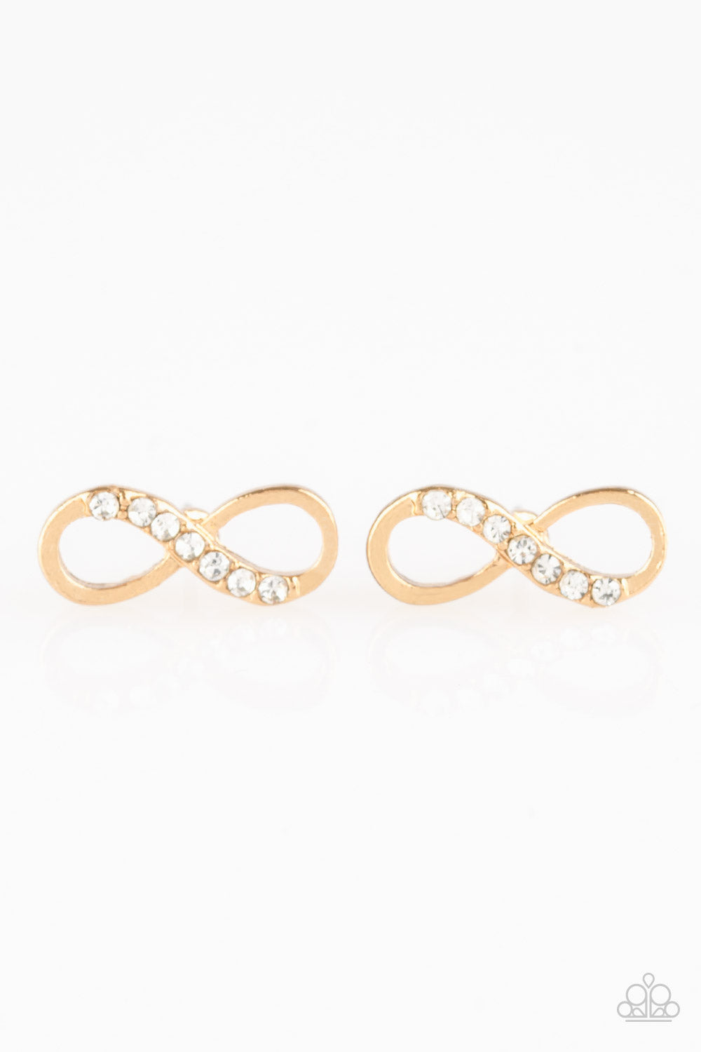 Never - Ending Elegance - Paparazzi - Gold Post Infinity Earrings