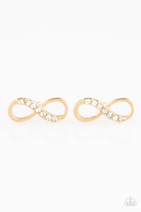 Never - Ending Elegance - Paparazzi - Gold Post Infinity Earrings