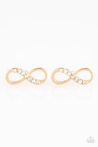 Never - Ending Elegance - Paparazzi - Gold Post Infinity Earrings