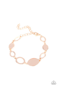 OVAL and Out - Paparazzi - Rose Gold Disc and Oval Clasp Bracelet