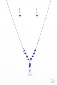 Olympian Oracle - Paparazzi - Blue Iridescent Y Shaped Necklace