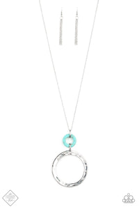 Optical Illusion - Paparazzi - Blue Turquoise Stone Silver Ring Necklace