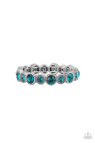 Phenomenally Perennial - Paparazzi - Blue Gem Stretchy Bracelet