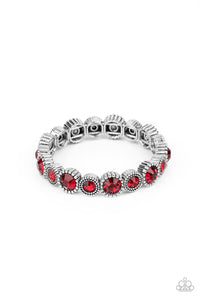 Phenomenally Perennial - Paparazzi - Red Rhinestone Stretchy Bracelet