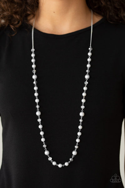 Pristine Prestige - Paparazzi - Silver Pearl Metallic Bead Necklace