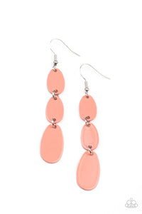 Rainbow Drops - Paparazzi - Orange Coral Oval Earrings