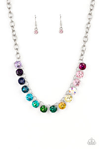 Rainbow Resplendence - Paparazzi - Multi Rainbow Rhinestone Necklace