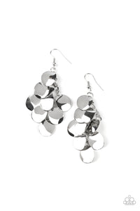 Resplendent Reflection - Paparazzi - Silver Disc Earrings