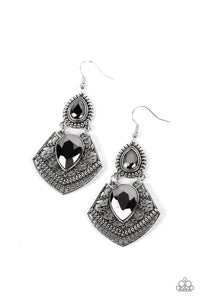 Royal Remix - Paparazzi - Silver Hematite Gem 2022 Convention Exclusive Earrings