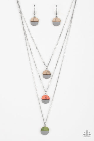 Rural Reconstruction - Paparazzi - Multi Stone Tiered Disc Necklace