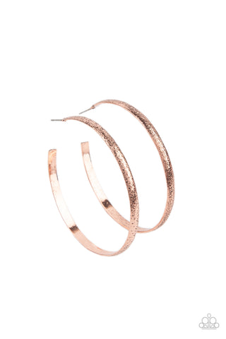 Rustic Radius - Paparazzi - Copper Hammered Hoop Earrings