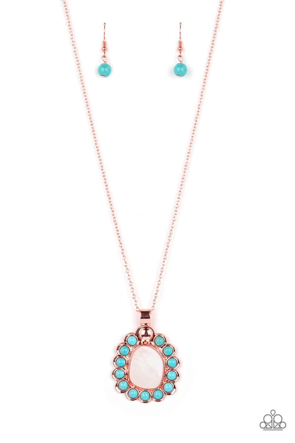 Sahara Sea - Paparazzi - Copper Turquoise Stone 2022 Convention Exclusive Necklace