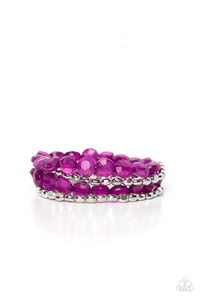 Seaside Siesta - Paparazzi - Purple Bead Stretchy Bracelet