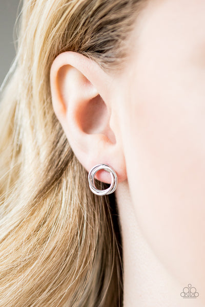 Simple Radiance - Paparazzi - Silver Circular Post Earrings