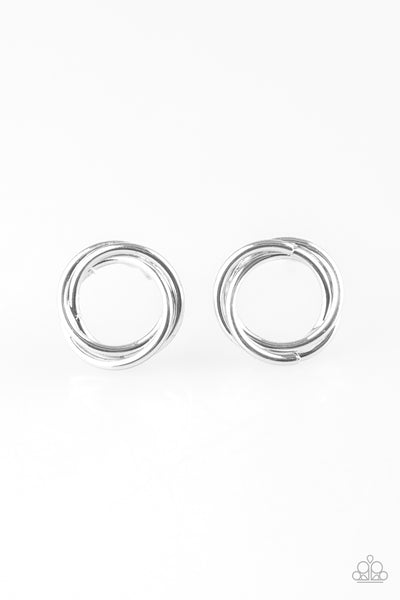 Simple Radiance - Paparazzi - Silver Circular Post Earrings