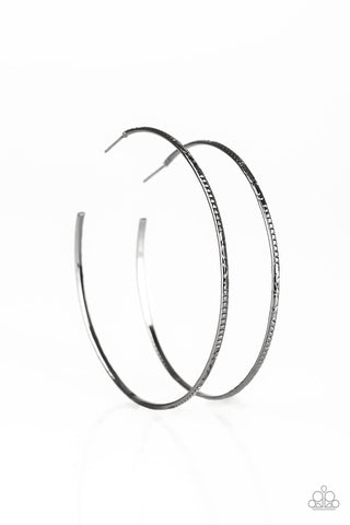 Sleek Fleek - Paparazzi - Black Hoop Earrings