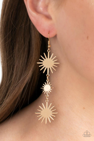 Solar Soul - Paparazzi - Gold Sunburst Earrings