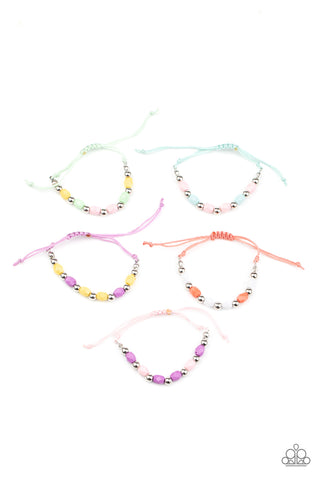 Pastel Bead Sliding Knot Children's Bracelet - Paparazzi Starlet Shimmer