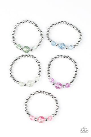 Swirled Colored Beaded Stretchy Children's Bracelets - Paparazzi Starlet Shimmer