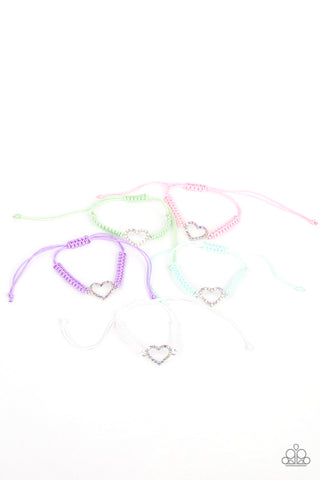 Iridescent Rhinestone Heart Sliding Knot Children's Bracelets - Paparazzi Starlet Shimmer