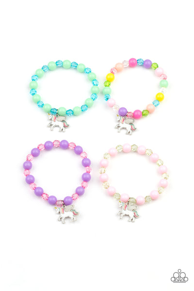 Unicorn Charm Crystal Bead Stretchy Children's Bracelet - Paparazzi Starlet Shimmer