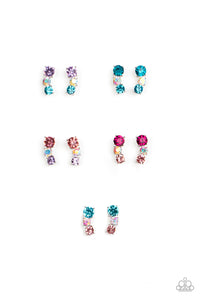 Iridescent Rhinestone Trio Children's Post Earrings - Paparazzi Starlet Shimmer