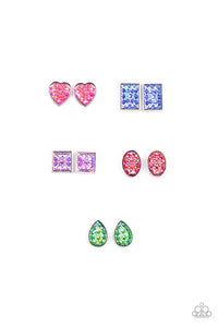 Iridescent Shape Post Children's Earrings - Paparazzi Starlet Shimmer