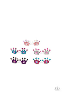 Glitter Crown Children's Post Earrings - Paparazzi Starlet Shimmer