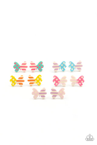 Colorful Butterfly Post Children's Earrings - Paparazzi Starlet Shimmer