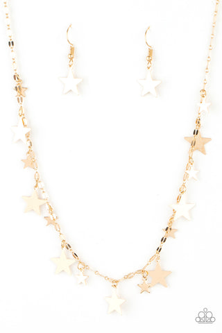 Starry Shindig - Paparazzi - Gold Star Necklace