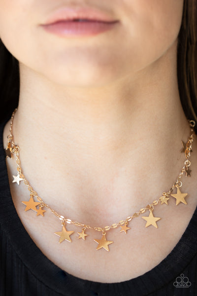 Starry Shindig - Paparazzi - Gold Star Necklace