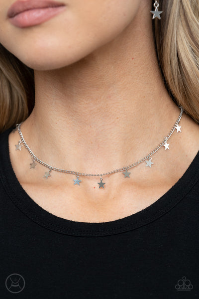 Starry Skies - Paparazzi - Silver Star Choker Necklace