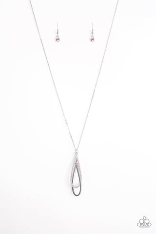 Step Into the Spotlight - Paparazzi - Pink Teardrop Rhinestone Necklace